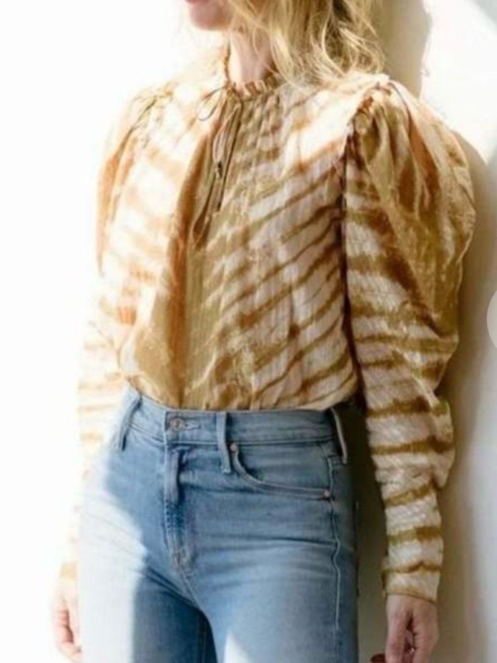 ULLA JOHNSON Madena blouse sand 2